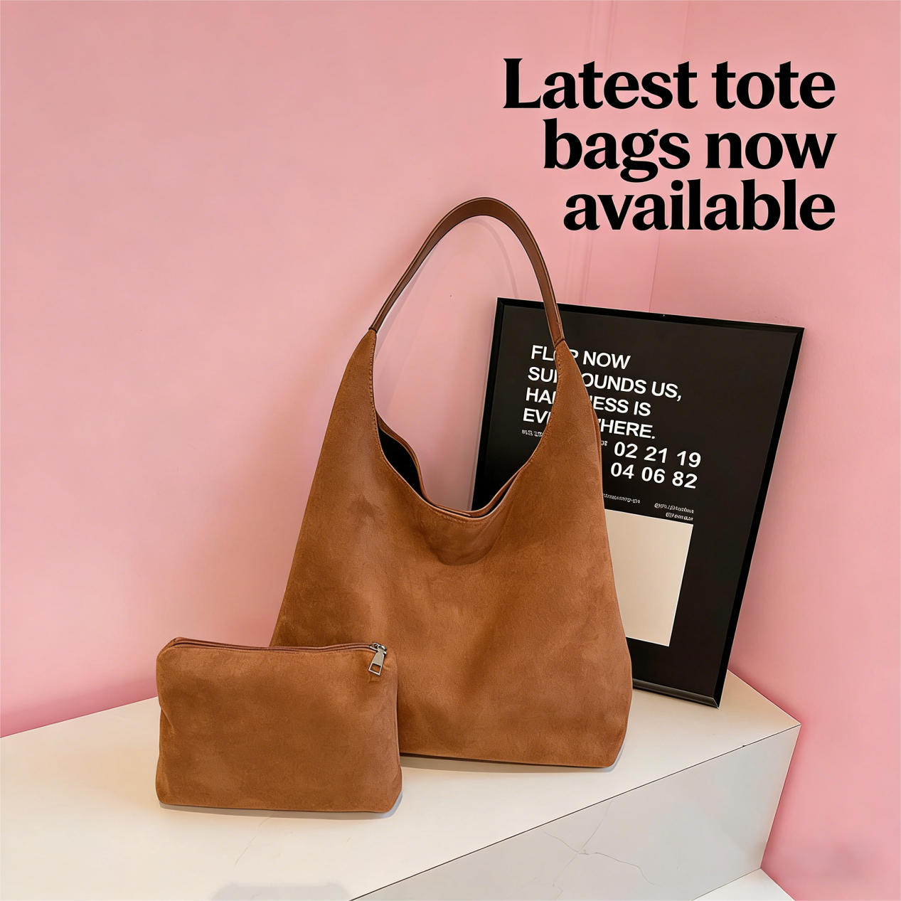 New Trendy Retro Suede Hobo Shoulder Bag for Women - Large Capacity Tote Bag with Pouch