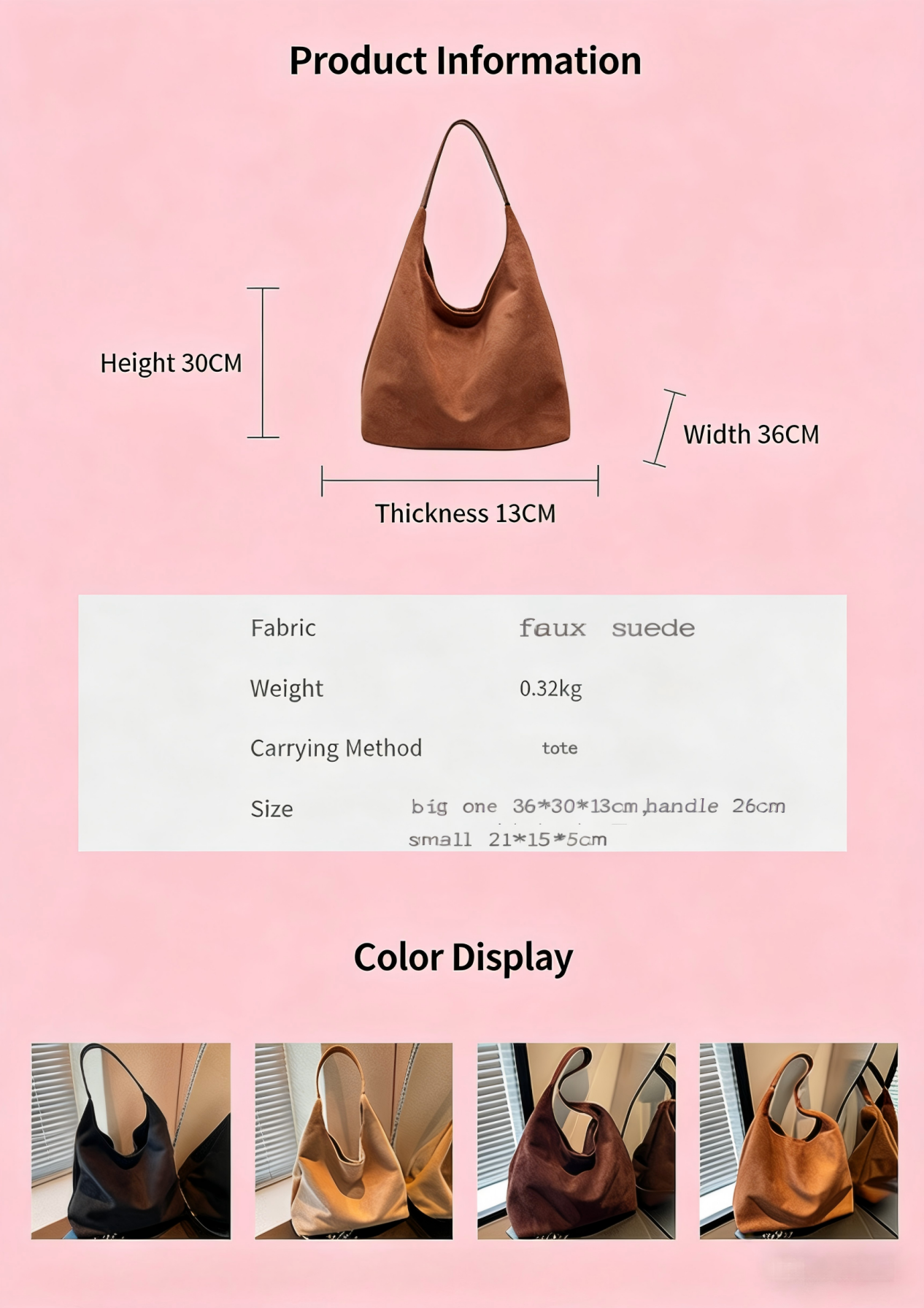 New Trendy Retro Suede Hobo Shoulder Bag for Women - Large Capacity Tote Bag with Pouch