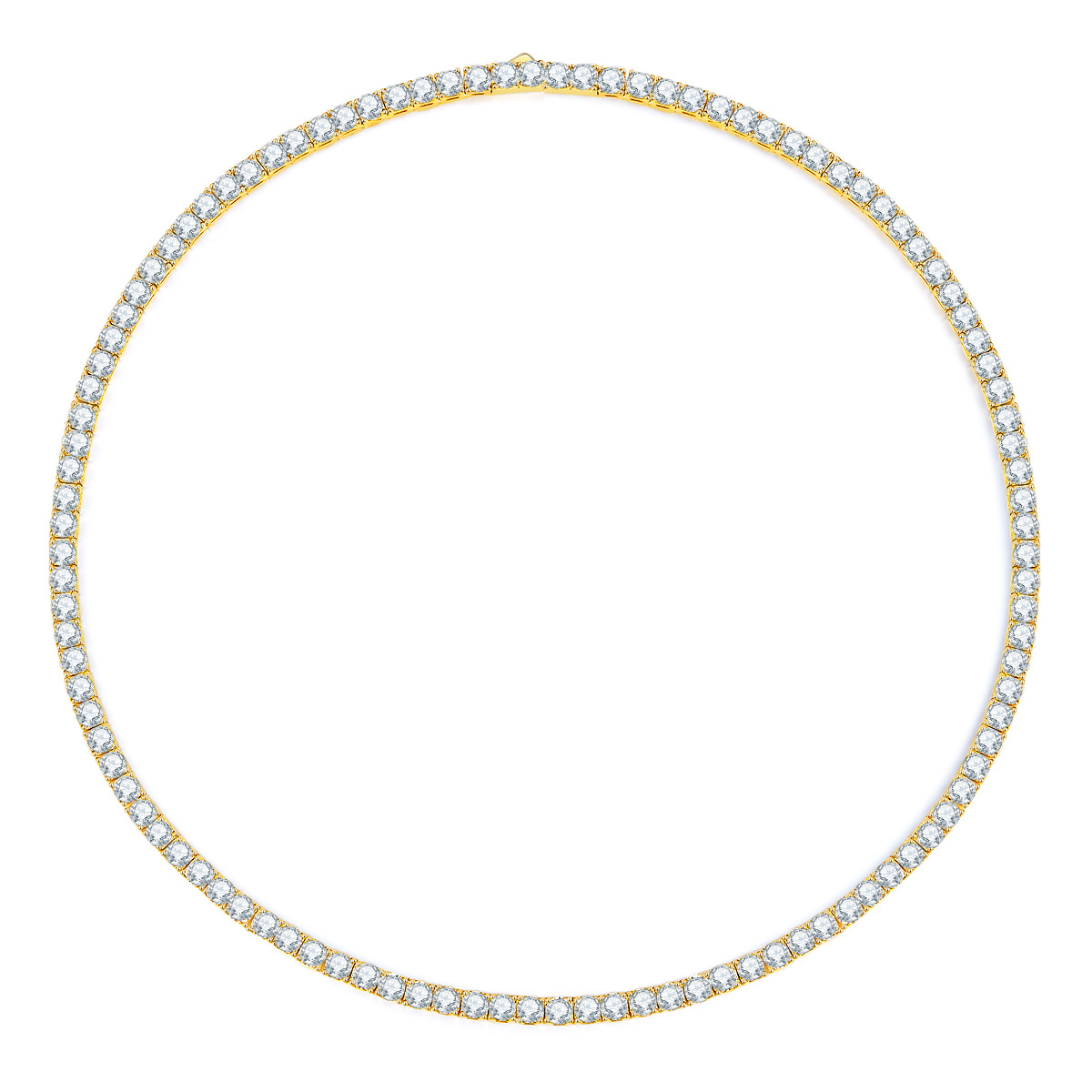 European American Style 925 Silver Moissanite Tennis Necklace | Luxury Stackable Clavicle Necklace In Stock