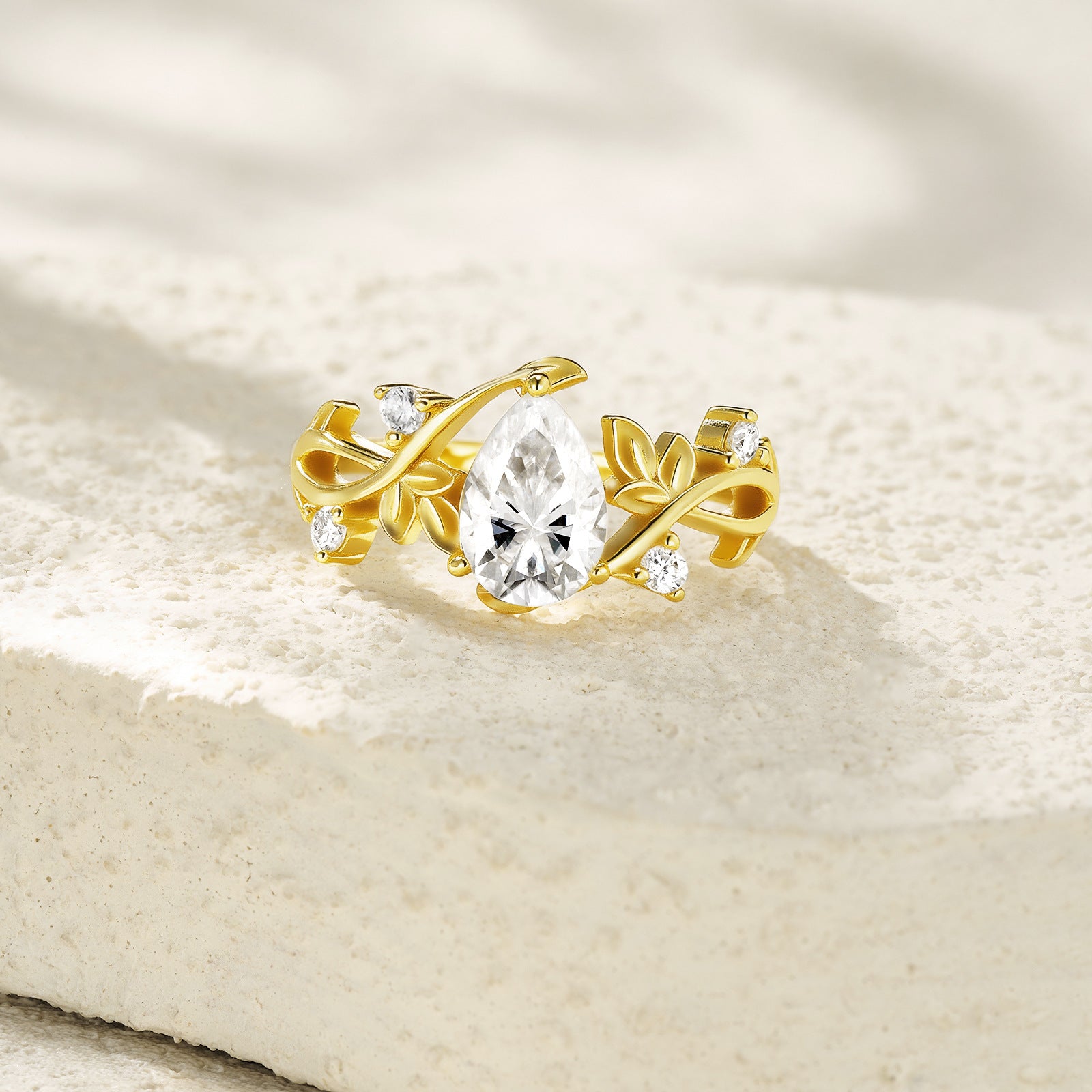 925 Sterling Silver "Blooming Summer" Ring | Pear Cut Moissanite | Trendy New Ins Style | Women's Fashion Jewelry Wholesale