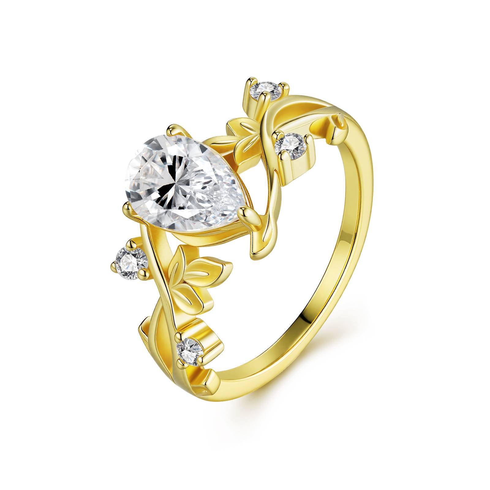 925 Sterling Silver "Blooming Summer" Ring | Pear Cut Moissanite | Trendy New Ins Style | Women's Fashion Jewelry Wholesale