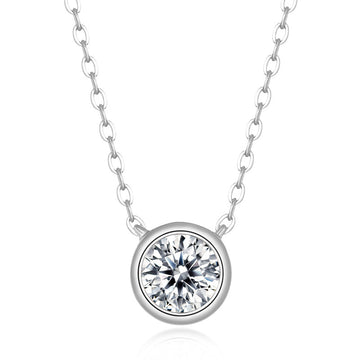 S925 Sterling Silver Rose Gold Plated Moissanite Necklace