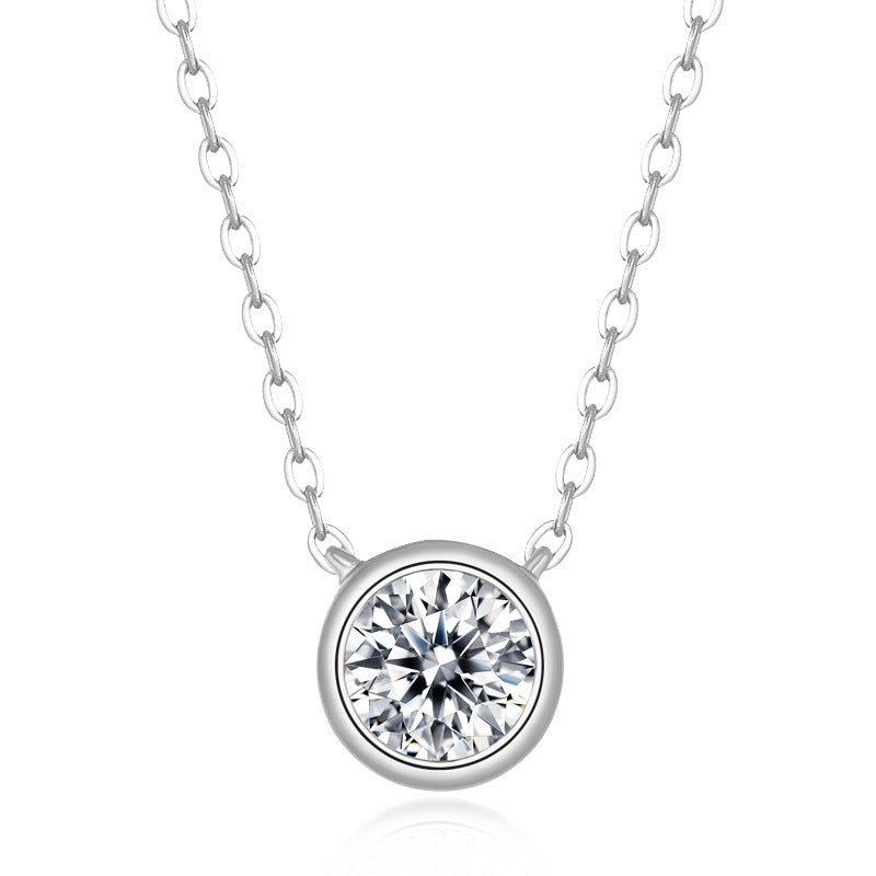 S925 Sterling Silver Rose Gold Plated Moissanite Necklace