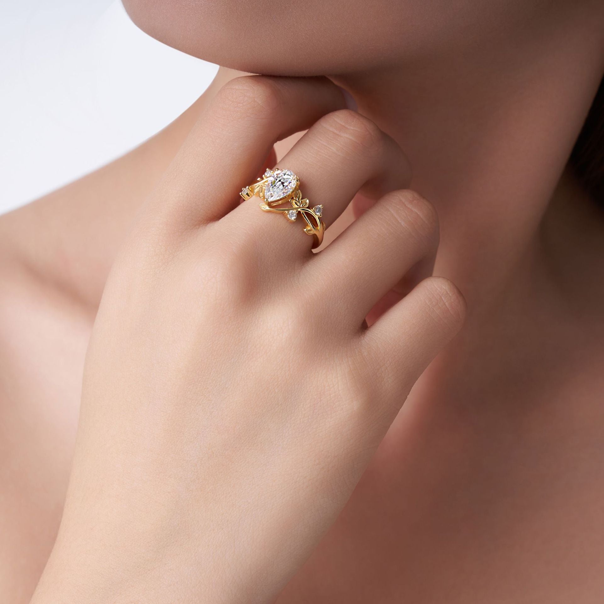 925 Sterling Silver "Blooming Summer" Ring | Pear Cut Moissanite | Trendy New Ins Style | Women's Fashion Jewelry Wholesale