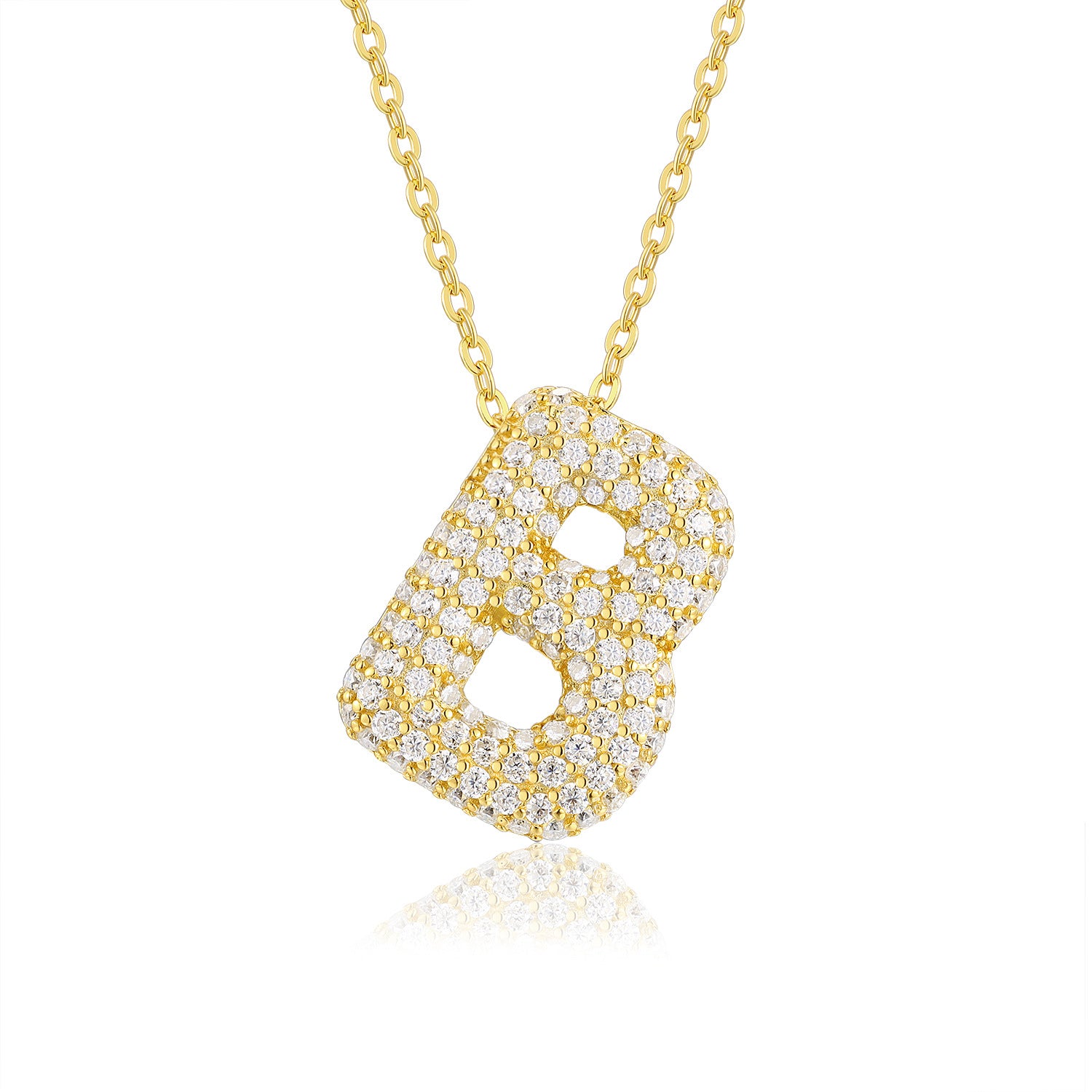 New  Alphabet Pendant Necklace | 925 Sterling Silver Plated 18K Gold | Moissanite Clavicle Chain, Trendy & Versatile