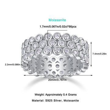 S925 Silver Full Eternity Moissanite Ring | Anti-Tarnish Luxury Band