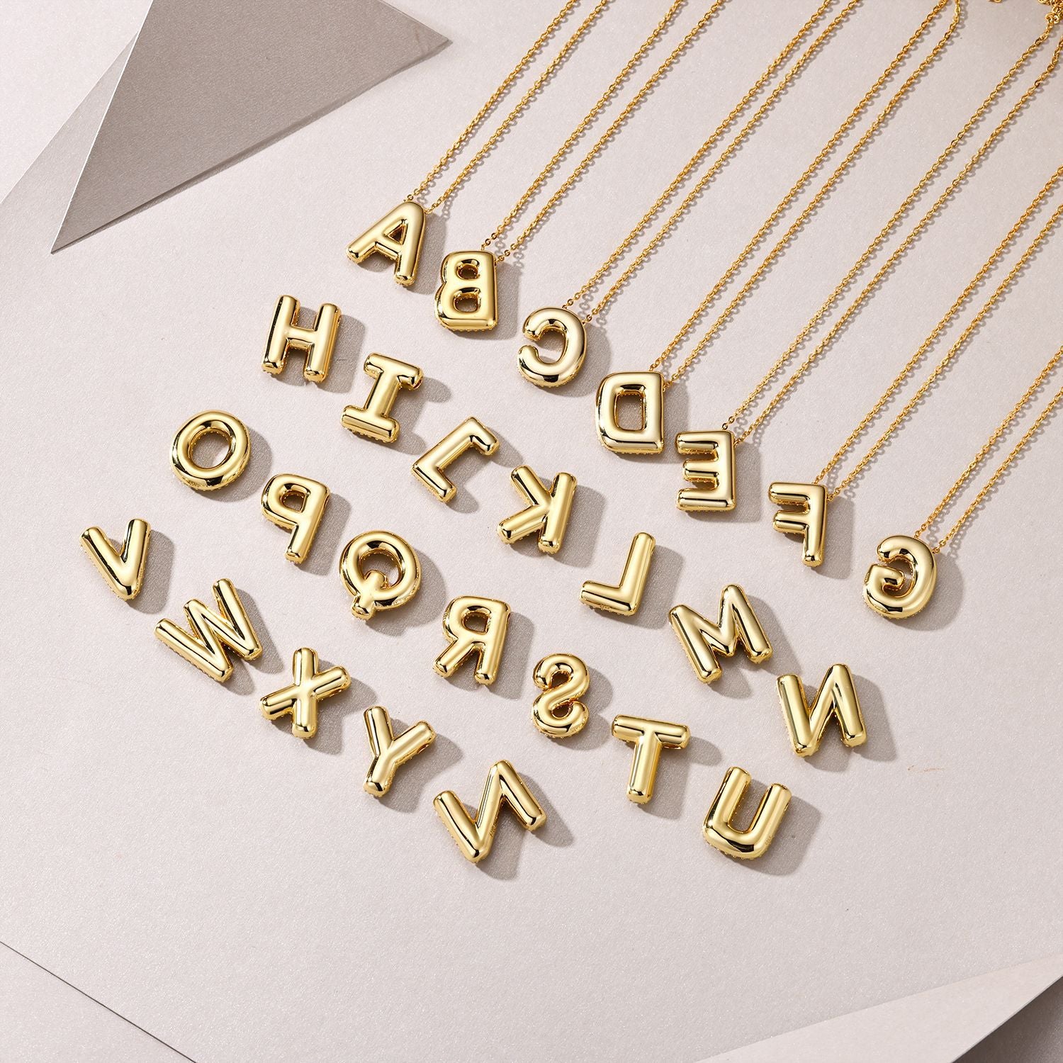 New  Alphabet Pendant Necklace | 925 Sterling Silver Plated 18K Gold | Moissanite Clavicle Chain, Trendy & Versatile