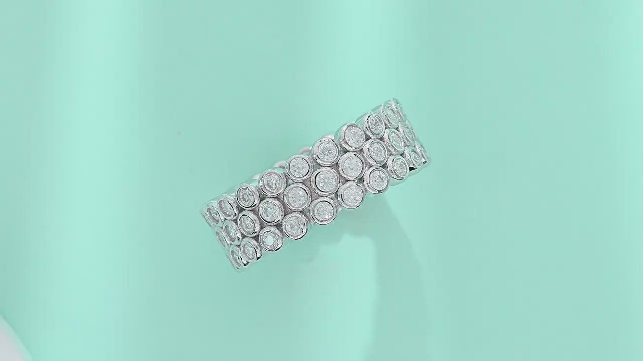 S925 Silver Full Eternity Moissanite Ring | Anti-Tarnish Luxury Band