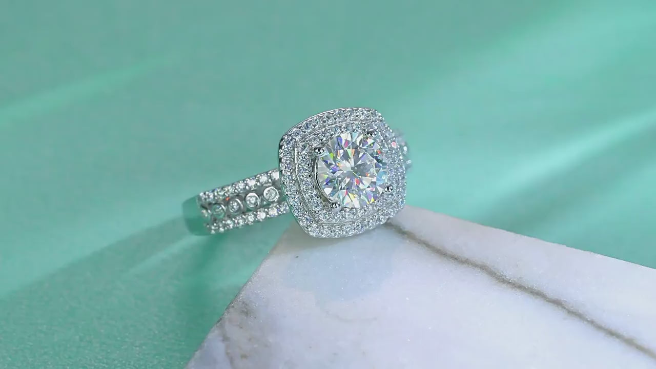 Luxury Square Moissanite Ring | 1ct S925 Sterling Silver, Anti-Tarnish & Trendy