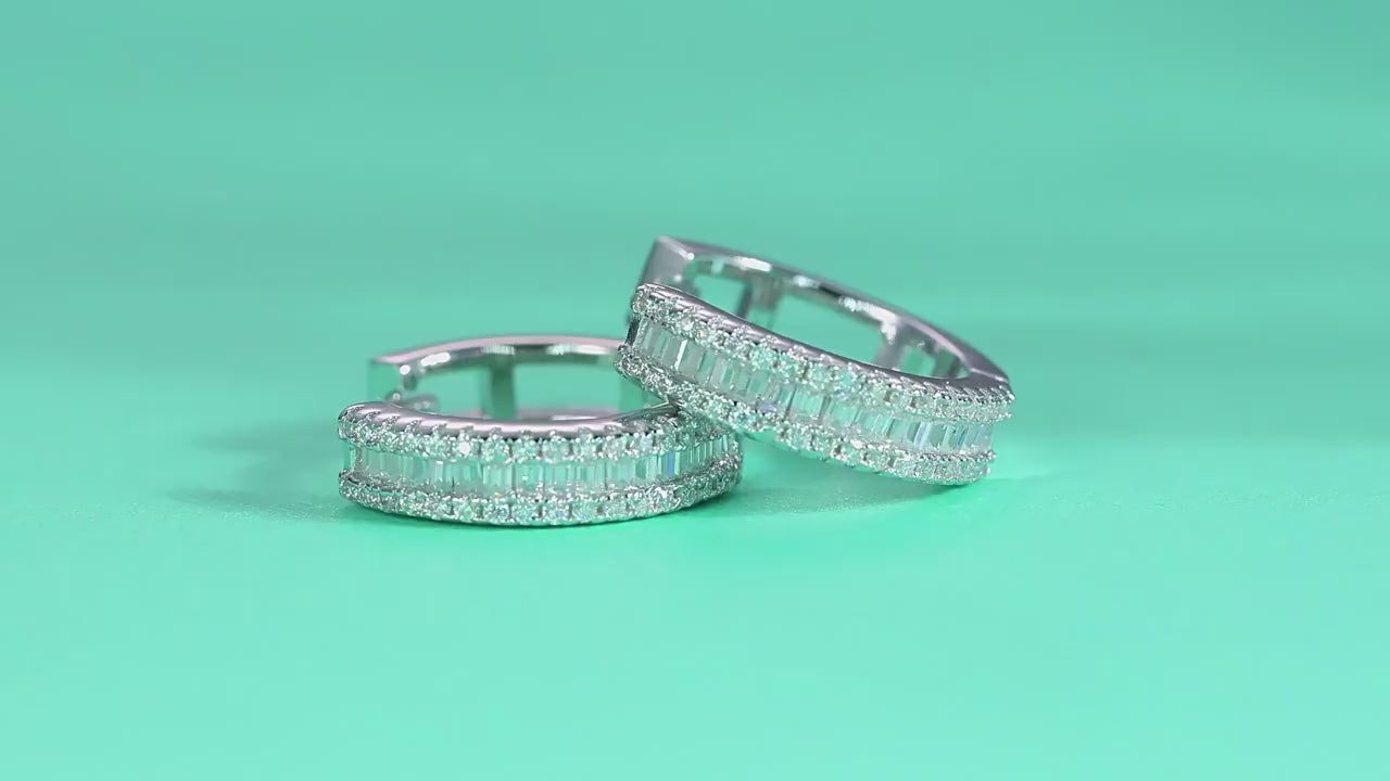Niche Light Luxury 925 Sterling Silver Hoop Earrings | European & American Style | Non-Tarnish | Moissanite | Hot Sale Cross-Border New Arrival In Stock